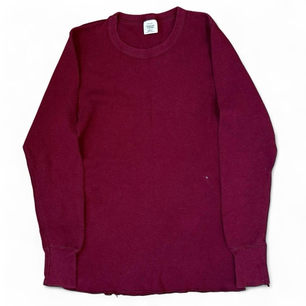 Vintage Duofold Comfor-Therm Burgundy Shirt Men' Size Medium Made In USA 80s 90s